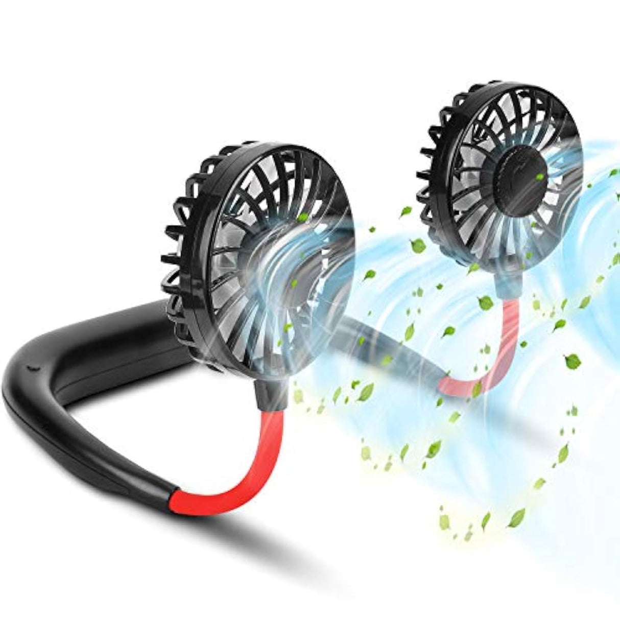 TFS TOP Ã‚· FANS Portable Hanging Neck Sports Fan - Hands Free USB Rechargeable Personal Wearable Neckband with 3 Level Air Flow Headphone Design Cooling Head Mini Necklace for office Assorted