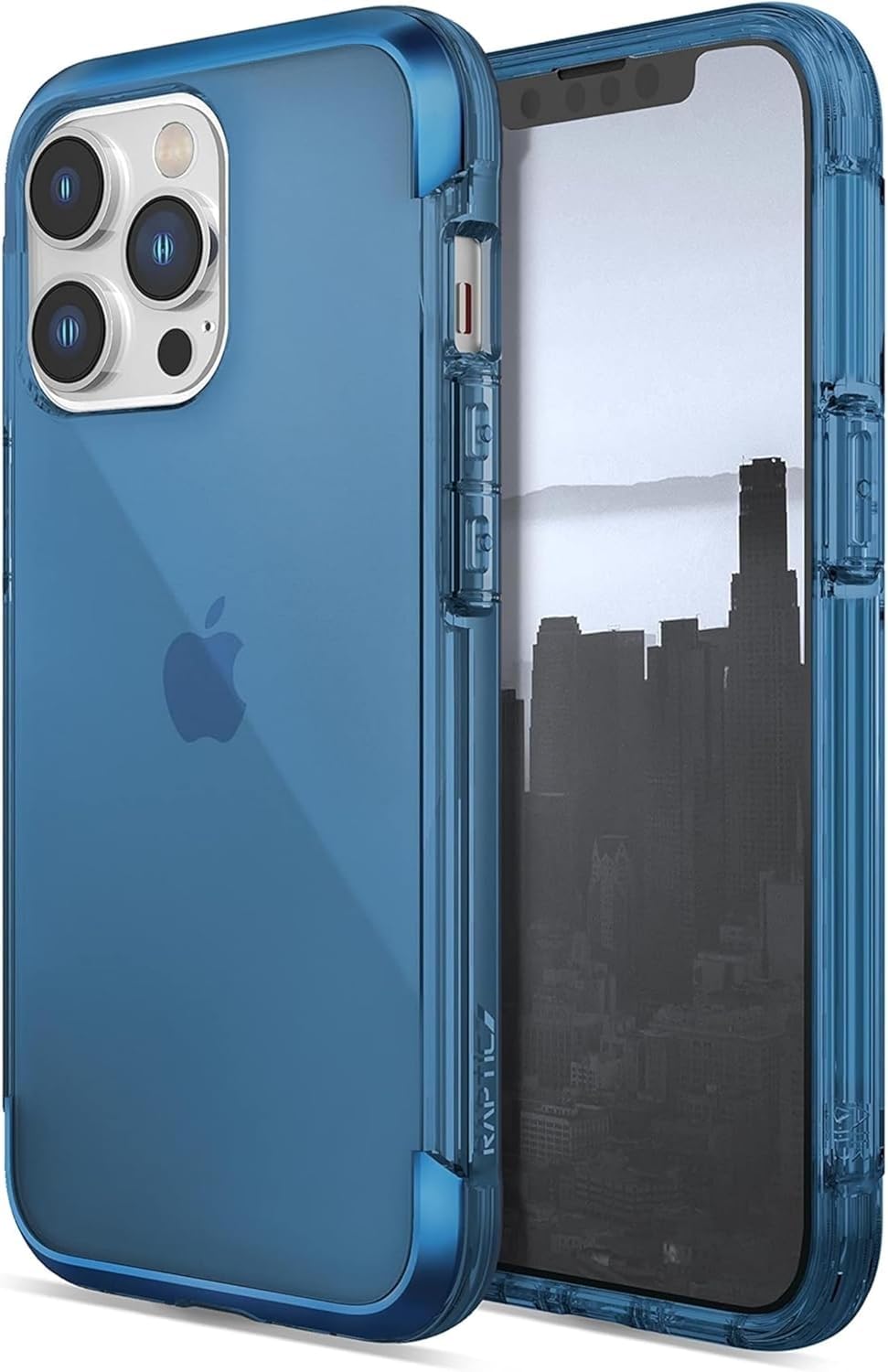 جراب X-Doria لهاتف iPhone 14 Pro - جراب Raptic Air - واقي مضاد للخدش - مقاوم للسقوط - مقاوم للصدمات - غطاء خلفي كامل رفيع لحماية المصد لهاتف iPhone 14 Pro 6.1 بوصة من Apple - أزرق بحري