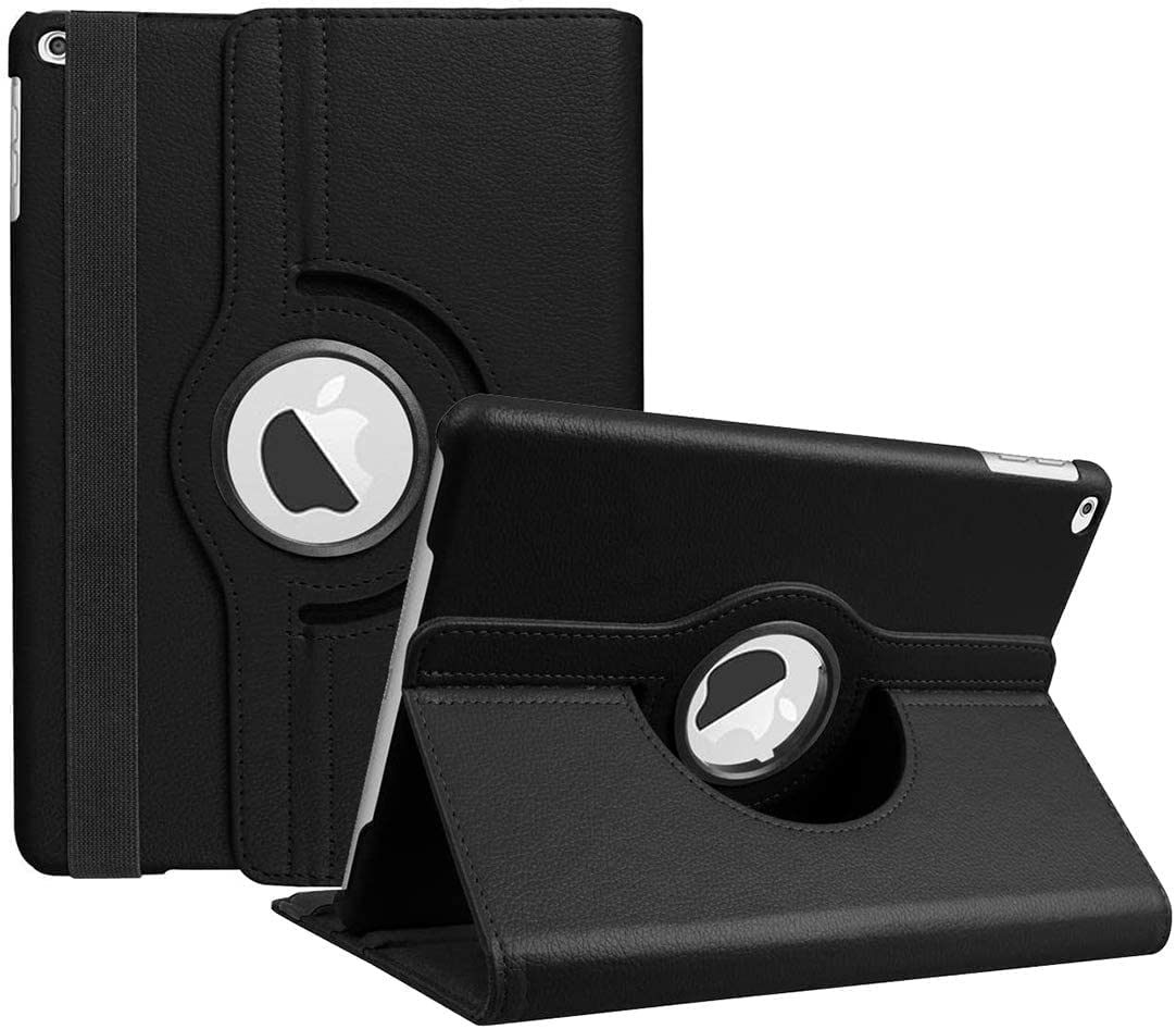 جراب دوار من AWH لجهاز iPad الجيل التاسع (2021) / الجيل الثامن (2020) / الجيل السابع (2019) مقاس 10.2 بوصة - غطاء واقٍ بحامل دوار 360 درجة، وظيفة السكون/التنشيط التلقائي، (أسود)