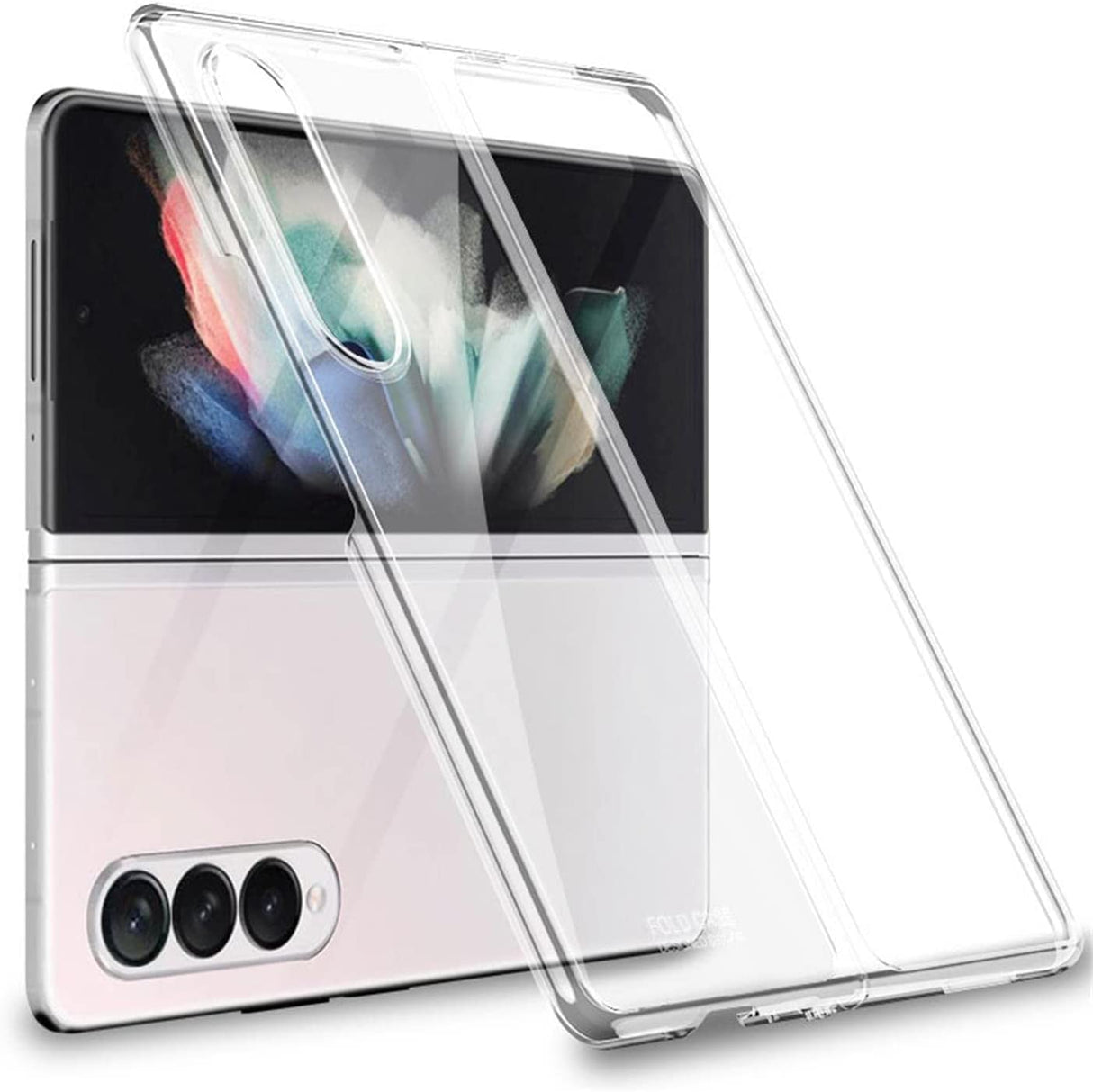جراب AWH لهاتف Samsung Galaxy Z Fold 4، جراب رفيع للغاية وشفاف من مادة البولي كربونات الكريستالية، جراب حماية صلب مضاد للخدش لهاتف Samsung Galaxy Z Fold 4 5G 2022، (شفاف بالكامل)