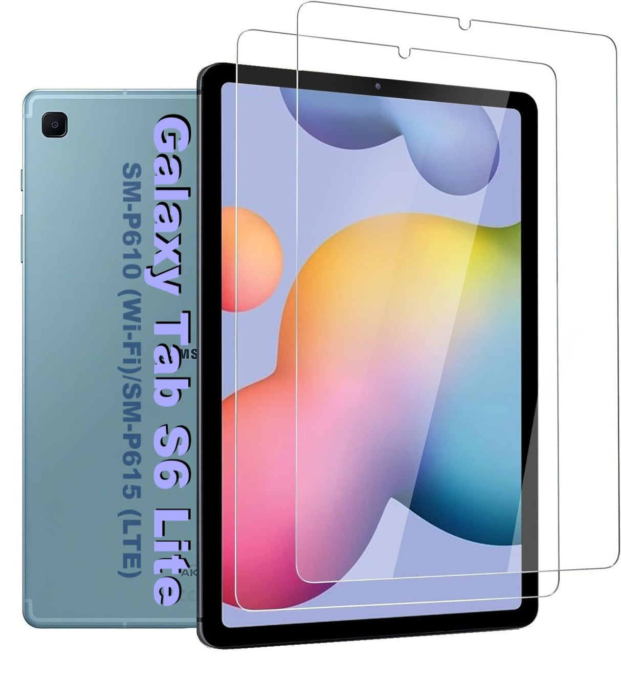 AWH Screen Protector For Samsung Galaxy Tab S6 Lite (Model:SM-P610/P615), (2-pack) with [Ultra-Clear] [Anti-Scratch] [Anti-Fingerprint] Tempered Glass Film.