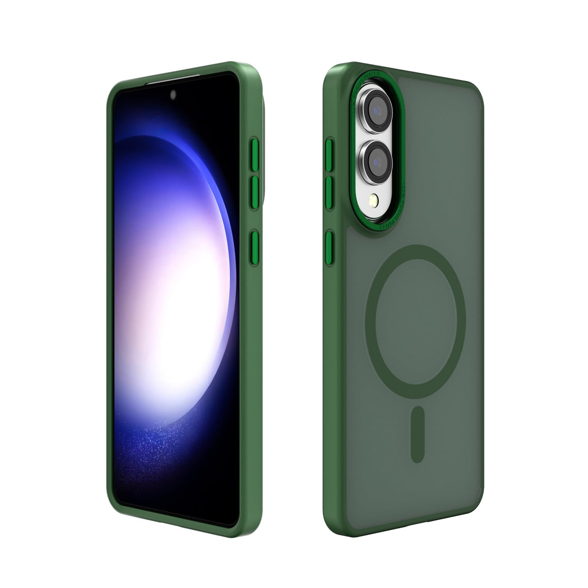 جراب مغناطيسي 2NSPDRGNI متوافق مع هاتف Samsung Galaxy S25 Edge، غطاء خلفي شفاف غير لامع غير قابل للانزلاق واقٍ من الصدمات، أخضر