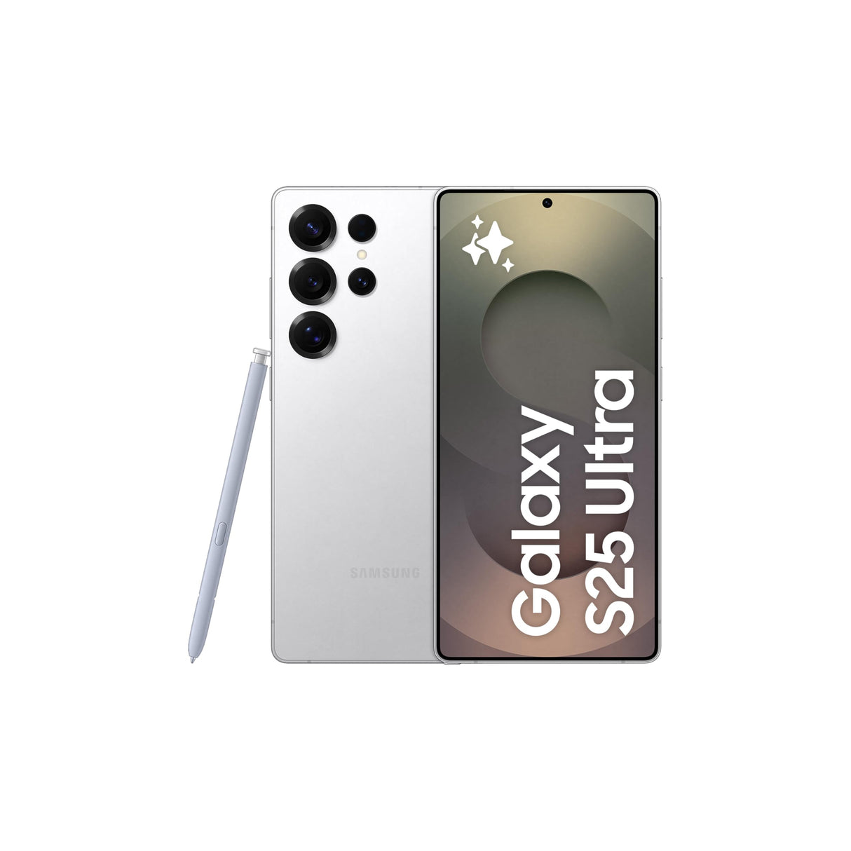 هاتف سامسونج جالاكسي إس 25 ألترا الذكي، سعة تخزين 512 جيجابايت، ذاكرة وصول عشوائي (RAM) 12 جيجابايت، لون أبيض تيتانيوم فضي، هاتف ذكي يعمل بنظام أندرويد، كاميرا 200 ميجابكسل، قلم S Pen، عمر بطارية طويل (إصدار الإمارات العربية المتحدة)