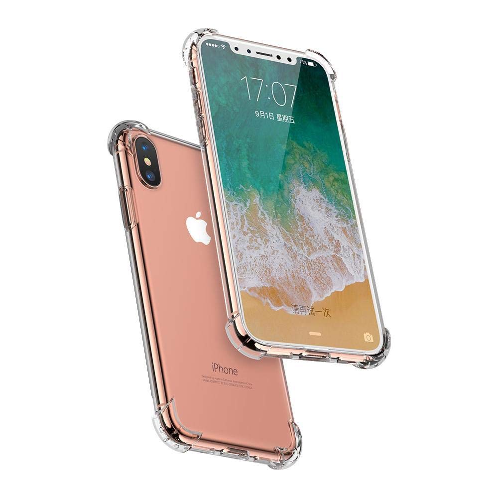 جراب شفاف لهاتف Apple Iphone X، غطاء شفاف كريستالي