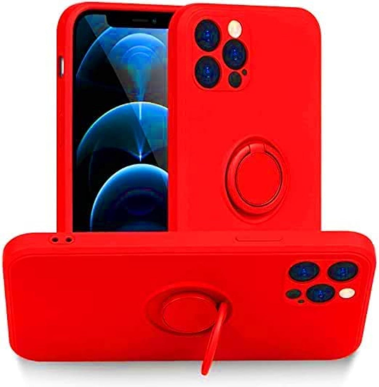YU WELL iPhone Case Cover Ultra-Thin with Magnetic Ring TPU Matte Finish Coating Grip Slim Fit Phone Case Protective Back Cover for iPhone (iPhone 11 Pro, Red)