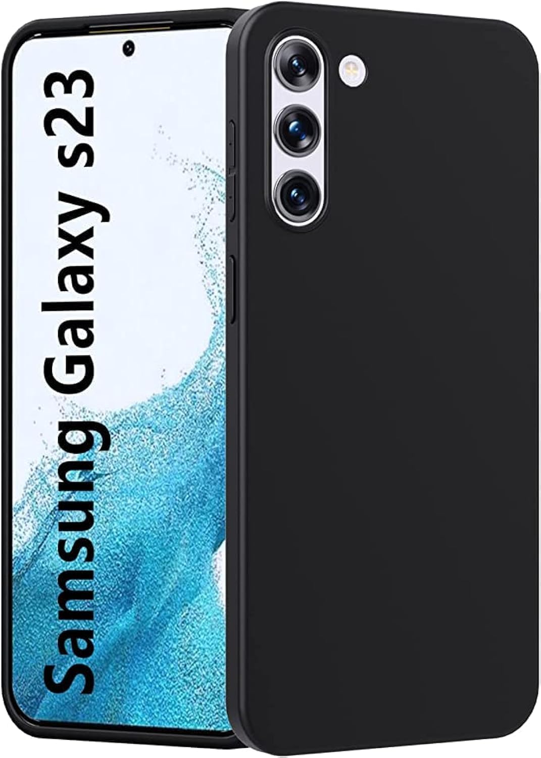 AWH Case Compatible with Samsung Galaxy S23 - Soft Black TPU Case Slim Phone Cover [Anti-Scratch][Anti-Fingerprint][Drop Protection] (S23)