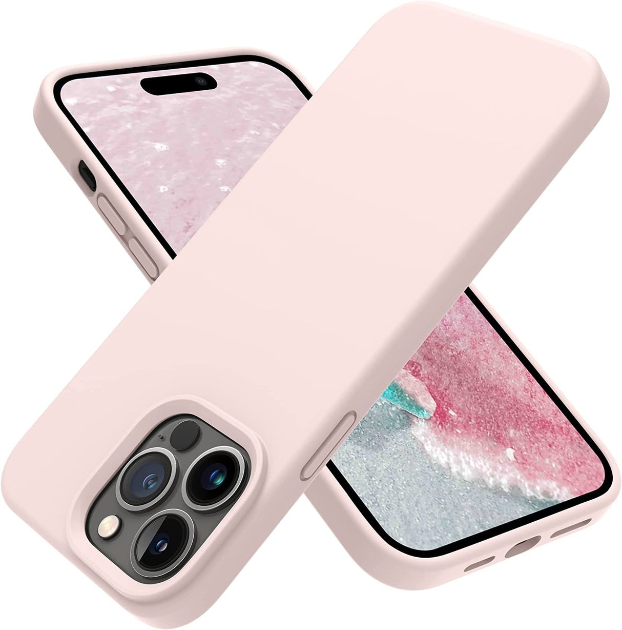 جراب AWH Basic Case شديد التحمل فاخر مصمم لهاتف iPhone 14 Pro Max، جراب هاتف رفيع مقاوم للصدمات من السيليكون لهاتف iPhone 14 Pro Max مقاس 6.7 بوصة (وردي طباشيري)