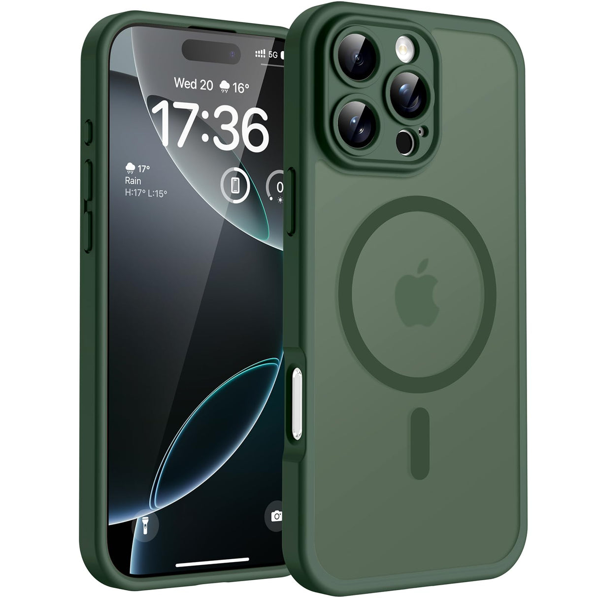TOCOL for iPhone 16 Pro Case Magnetic 6.3-inch, Upgraded Camera Protection, Compatible with MagSafe, Military Grade Shockproof, Anti-Scratch Non-Slip Matte Translucent Phone Cover, Alpine Green