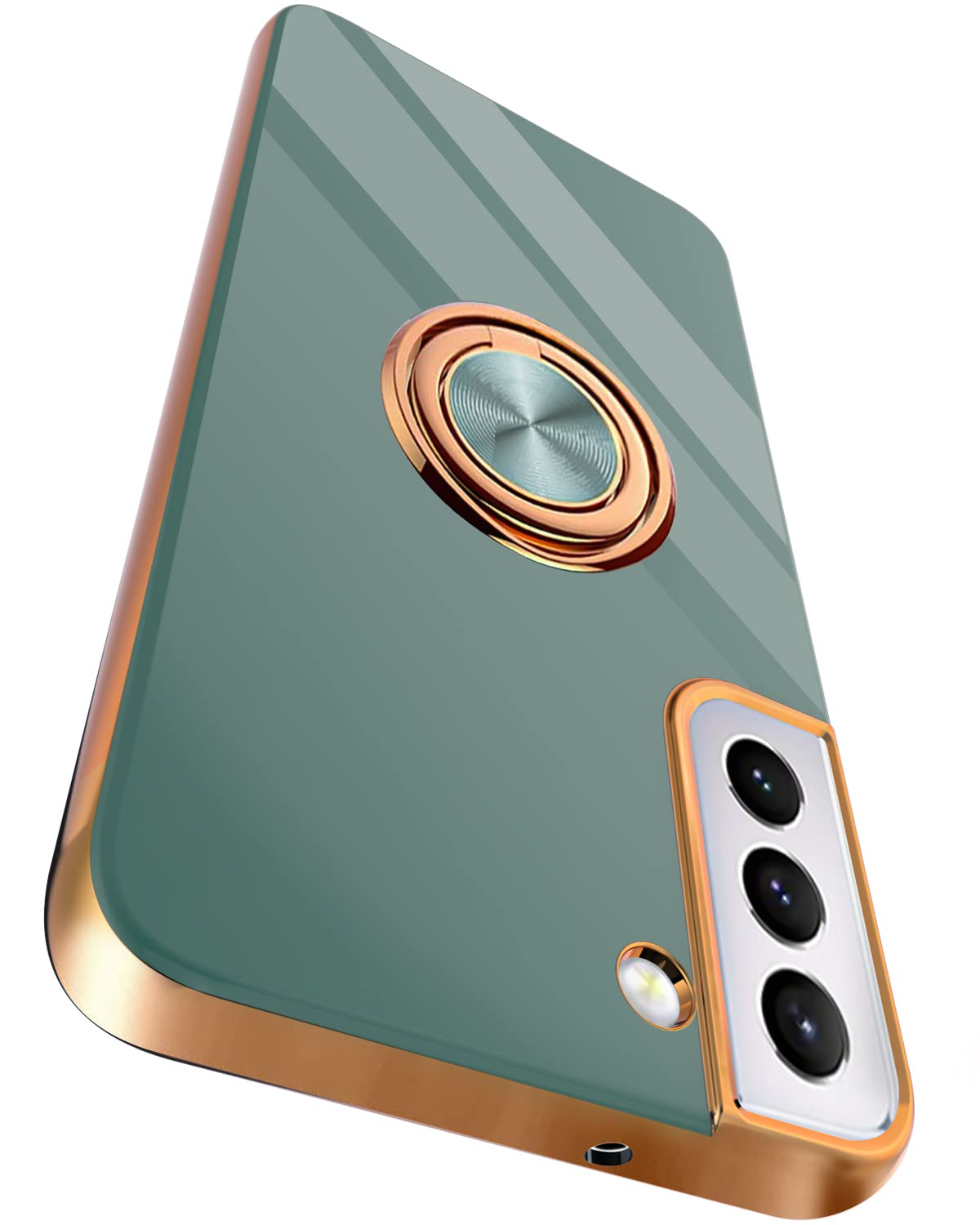 جراب Tnarru متوافق مع Samsung Galaxy S22 Plus مع حامل حلقي [مع مغناطيسي] جراب هاتف واقٍ ناعم من مادة TPU مقاوم للصدمات مطلي بالكهرباء لهاتف Galaxy S22+ 5G رمادي