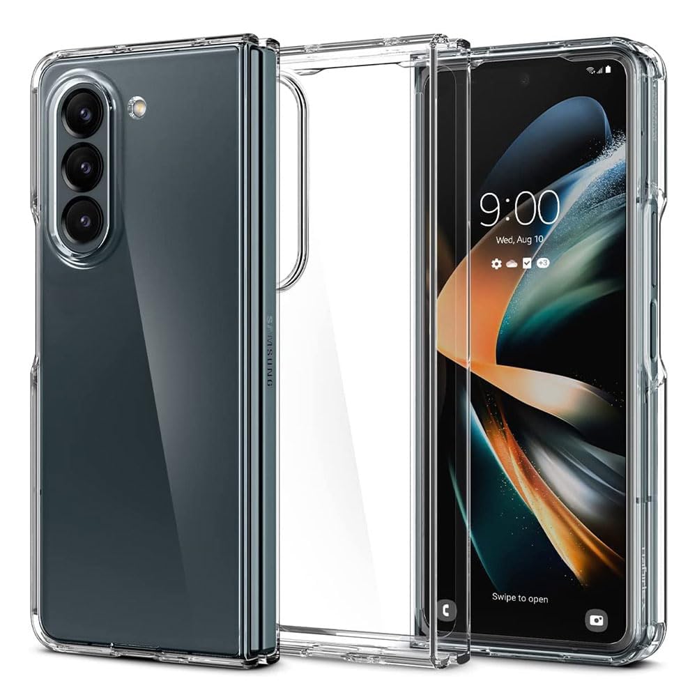 جراب AWH لهاتف Samsung Galaxy Z Fold 5، جراب واقٍ شفاف رفيع من البولي كربونات الصلب، غطاء واقٍ متين للحماية الكاملة لهاتف Z Fold 5 5G [بدون واقي شاشة أمامي] (Fold 5)