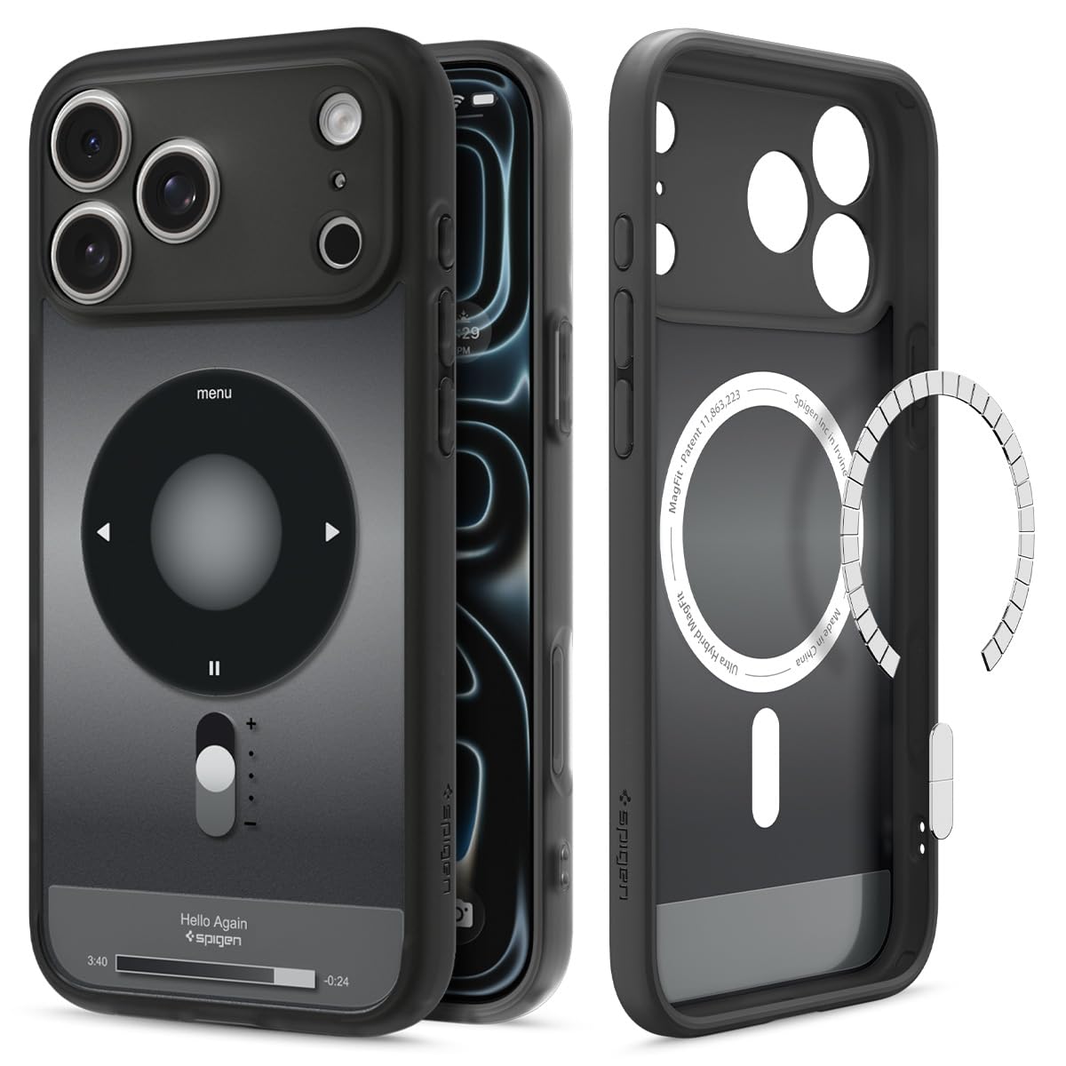 غطاء Spigen Ultra Hybrid MagFit المصمم لجهاز iPhone 17 Pro Max [متوافق مع MagSafe] (2025) - أسود كلاسيكي