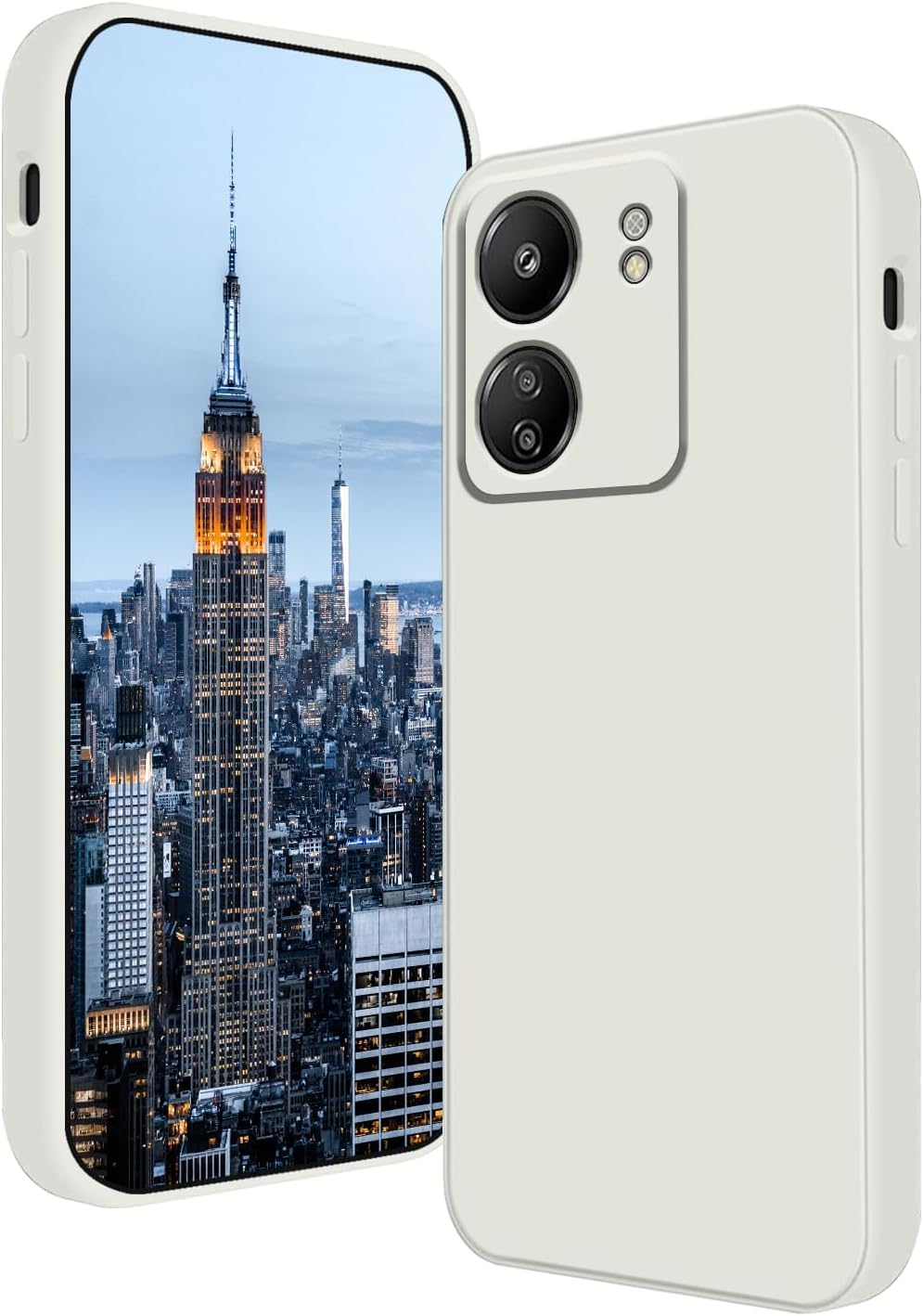 جراب AWH متوافق مع جراب Xiaomi Redmi 13C المصنوع من السيليكون السائل - ملمس ناعم وناعم، جراب هاتف Redmi 13C 4G مصنوع من مادة السيليكون، غطاء رقيق مقاوم للصدمات لحماية معززة وأناقة (أبيض)