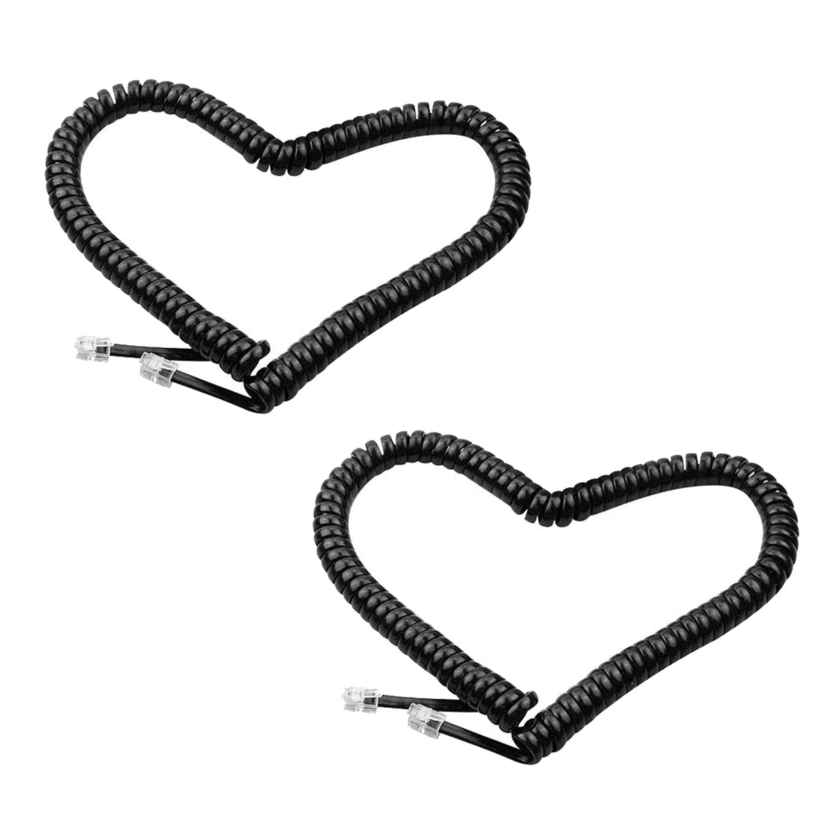 2 Pieces Telephone Coiled Wire, RJ9/RJ10/RJ22 4P4C Standard Telephone Handset Cable Cord, 10 Feet