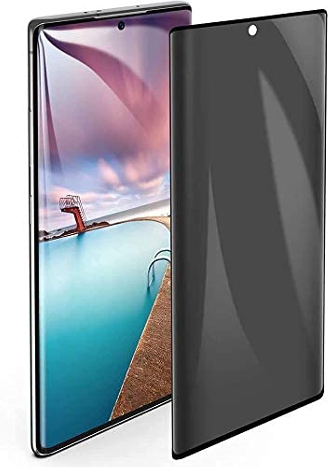 واقي شاشة الخصوصية AWH لهاتف Galaxy Note 20 Ultra/Note 20 Ultra 5G، [منحني ثلاثي الأبعاد] [سهل التركيب، بدون فقاعات] طبقة زجاجية مقواة مضادة للتجسس بصلابة 9H.