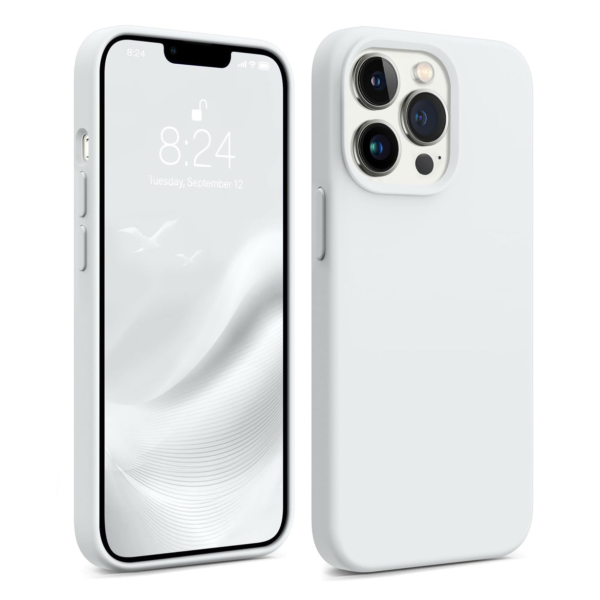 AOTESIER Magnetic for iPhone 13 Pro Phone Case, [Compatible with MagSafe][Military Shockproof Protection] Silicone Case with Soft Microfiber Lining, Camera & Screen Protection 6.1 inch, White