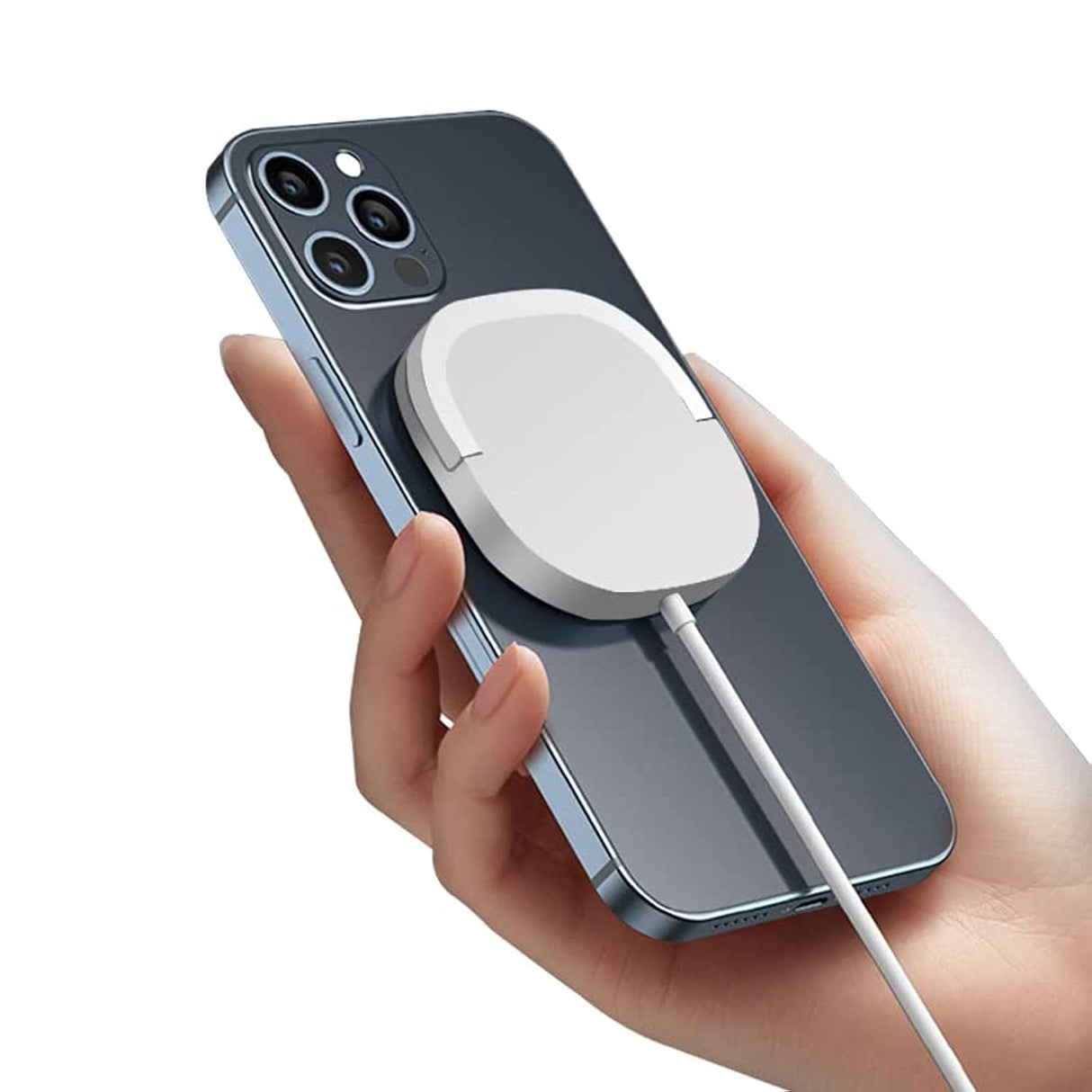 شاحن لاسلكي سريع 15 واط من AL ARQAM لهاتف iPhone شاحن لاسلكي مغناطيسي لهاتف iPhone / قبضة الإصبع، قبضة مغناطيسية قوية شاحن USB لاسلكي