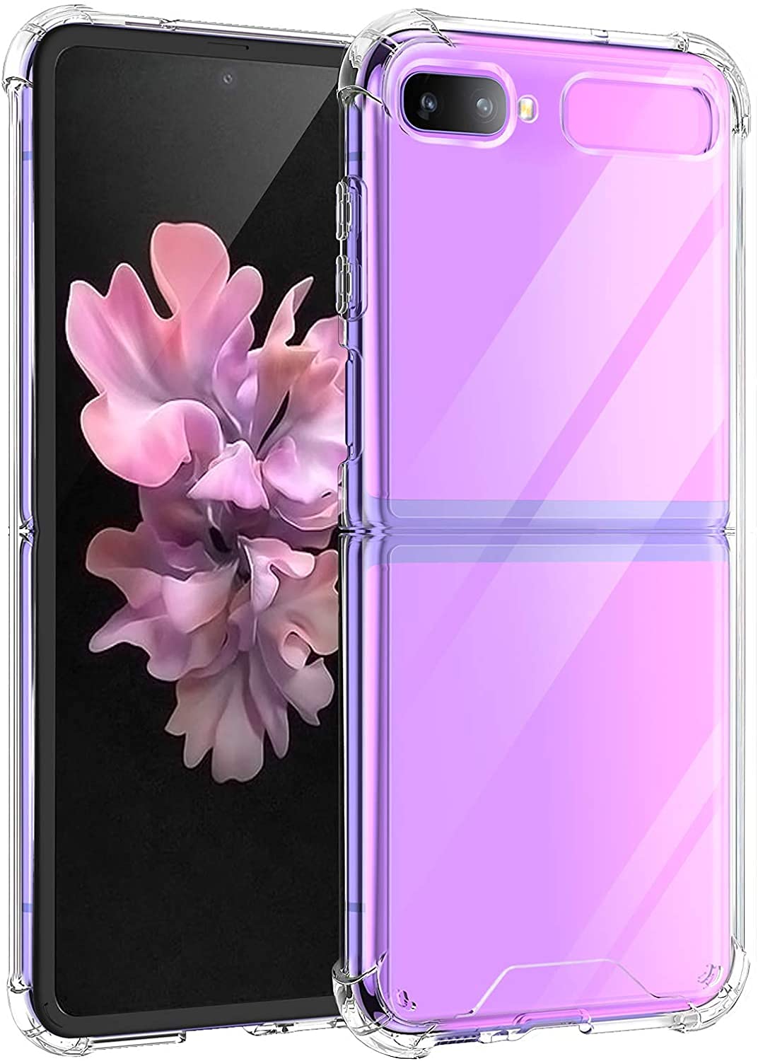 جراب هاتف AWH متوافق مع هاتف Platina Samsung Galaxy Z Flip، شفاف، رفيع للغاية، خفيف الوزن، جراب سيليكون ناعم من مادة TPU، جراب واقٍ بالكامل، شفاف.