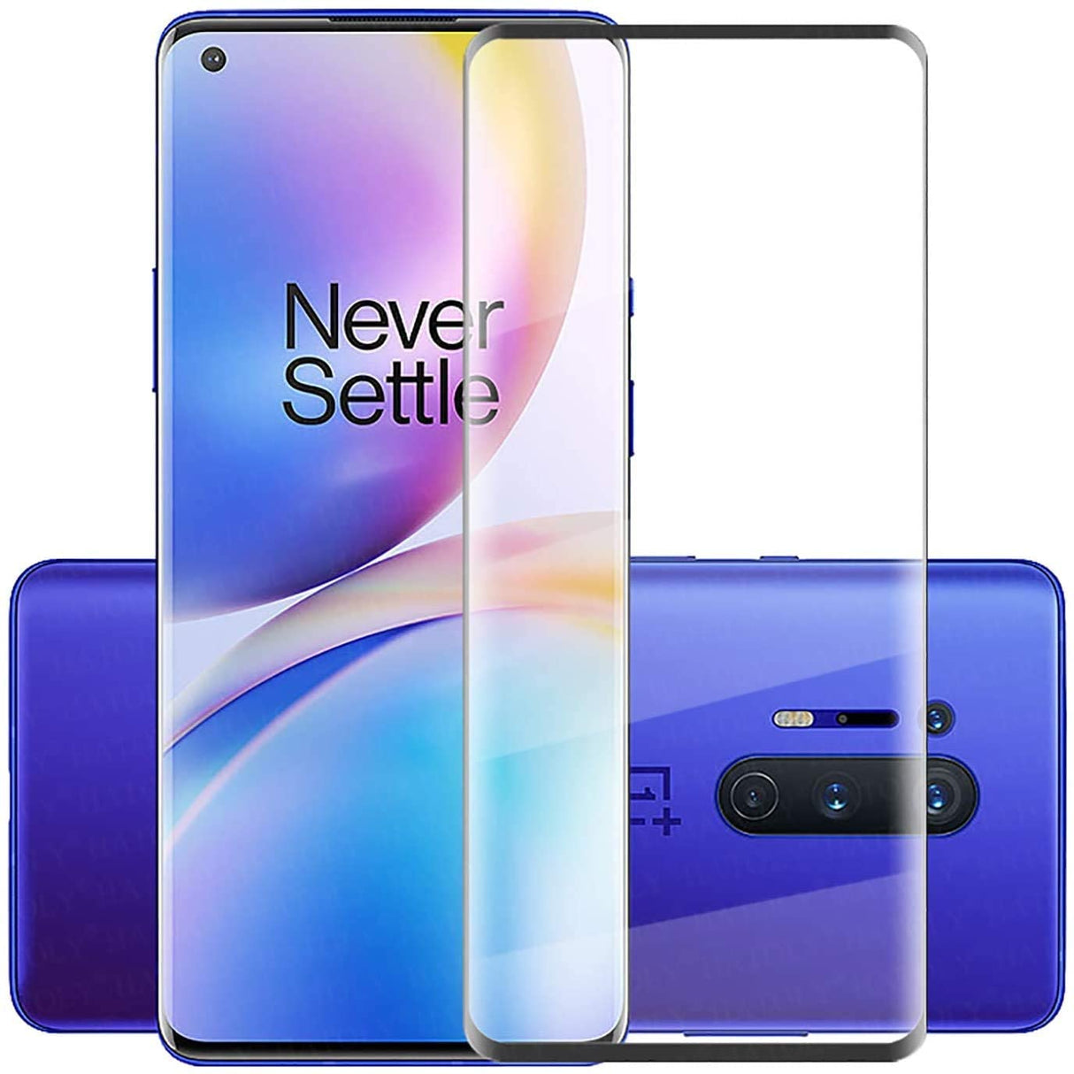 واقي شاشة AWH Oneplus 8 Pro، [غراء كامل] [تغطية كاملة ثلاثية الأبعاد] [صلابة 9H] [مقاوم للخدش] واقي شاشة من الزجاج المقوى لهاتف Oneplus 8 Pro.