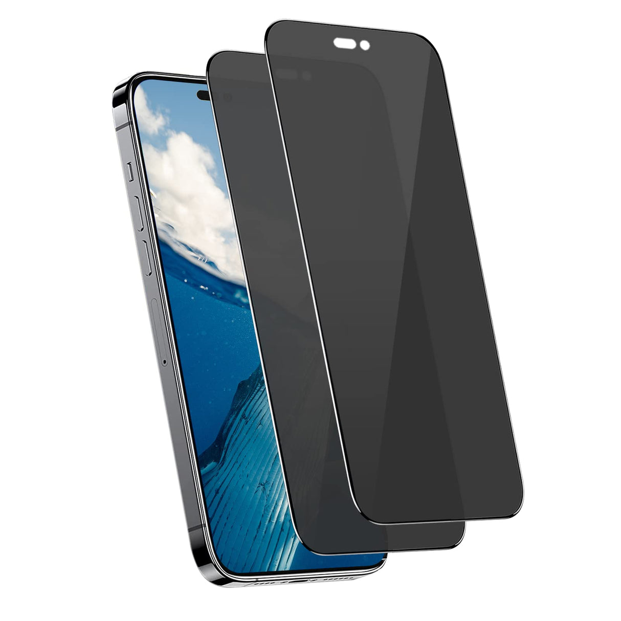 واقي شاشة AWH للخصوصية لهاتف iPhone 14 Pro Max، مضاد للخدش، مناسب للحافظات، عبوة من قطعتين من الزجاج المقوى الخاص المضاد للتجسس لهاتف iPhone 14 Pro Max
