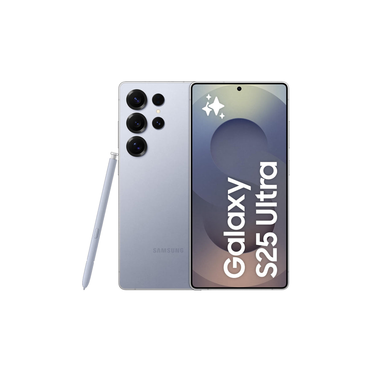 هاتف سامسونج جالاكسي إس 25 ألترا الذكي، سعة تخزين 256 جيجابايت، ذاكرة وصول عشوائي (RAM) 12 جيجابايت، لون فضي تيتانيوم أزرق، هاتف ذكي يعمل بنظام أندرويد، كاميرا 200 ميجابكسل، قلم S Pen، عمر بطارية طويل (إصدار الإمارات العربية المتحدة)