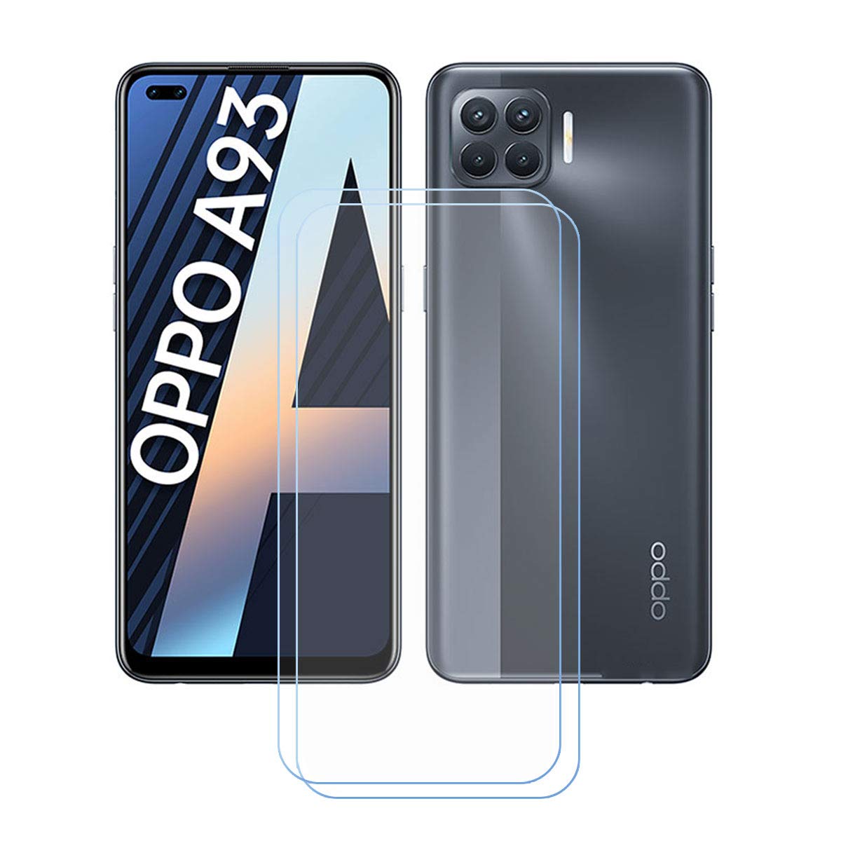 TTJ [2 قطعة واقي شاشة لهاتف OPPO A93.9H صلابة عالية مضادة للسقوط/مضادة للخدش، زجاج مقوى خالٍ من الفقاعات A93 (6.43 بوصة).
