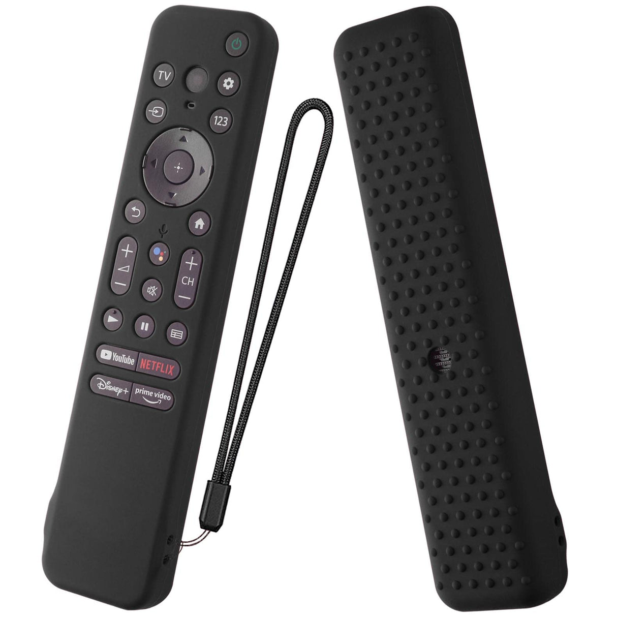 غطاء سيليكون من AKSHFETH لجهاز التحكم عن بعد الصوتي Sony RMF-TX800U RMF-TX900U 2022، جراب واقٍ مضاد للصدمات متوافق مع جهاز التحكم عن بعد لسلسلة Sony 4K Ultra HD TV X80K X90K X95K (أسود)