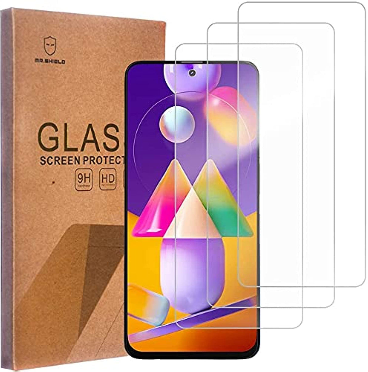 AWH Screen Protectors for Galaxy M31S Tempered Glass Film, HD Crystal Clear
