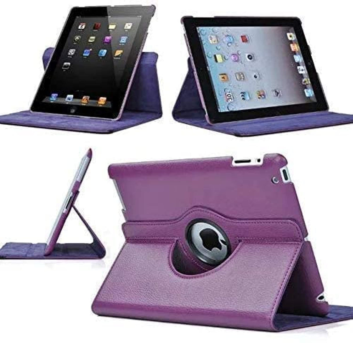 جراب دوار من AWH لجهاز iPad الجيل التاسع (2021) / الجيل الثامن (2020) / الجيل السابع (2019) مقاس 10.2 بوصة - غطاء واقٍ بحامل دوار 360 درجة، ووظيفة السكون/التنشيط التلقائي، (أرجواني)