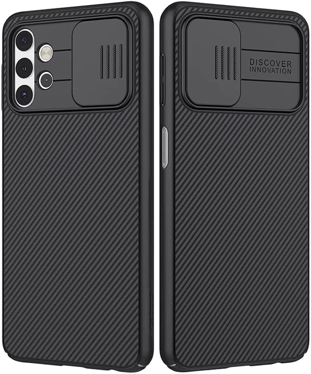 AWH Samsung Galaxy A32 5G Case, Camshield Protective Case with Camera Protection Slide Lens Protective Cover Shockproof case for Samsung A32 5G (Black)