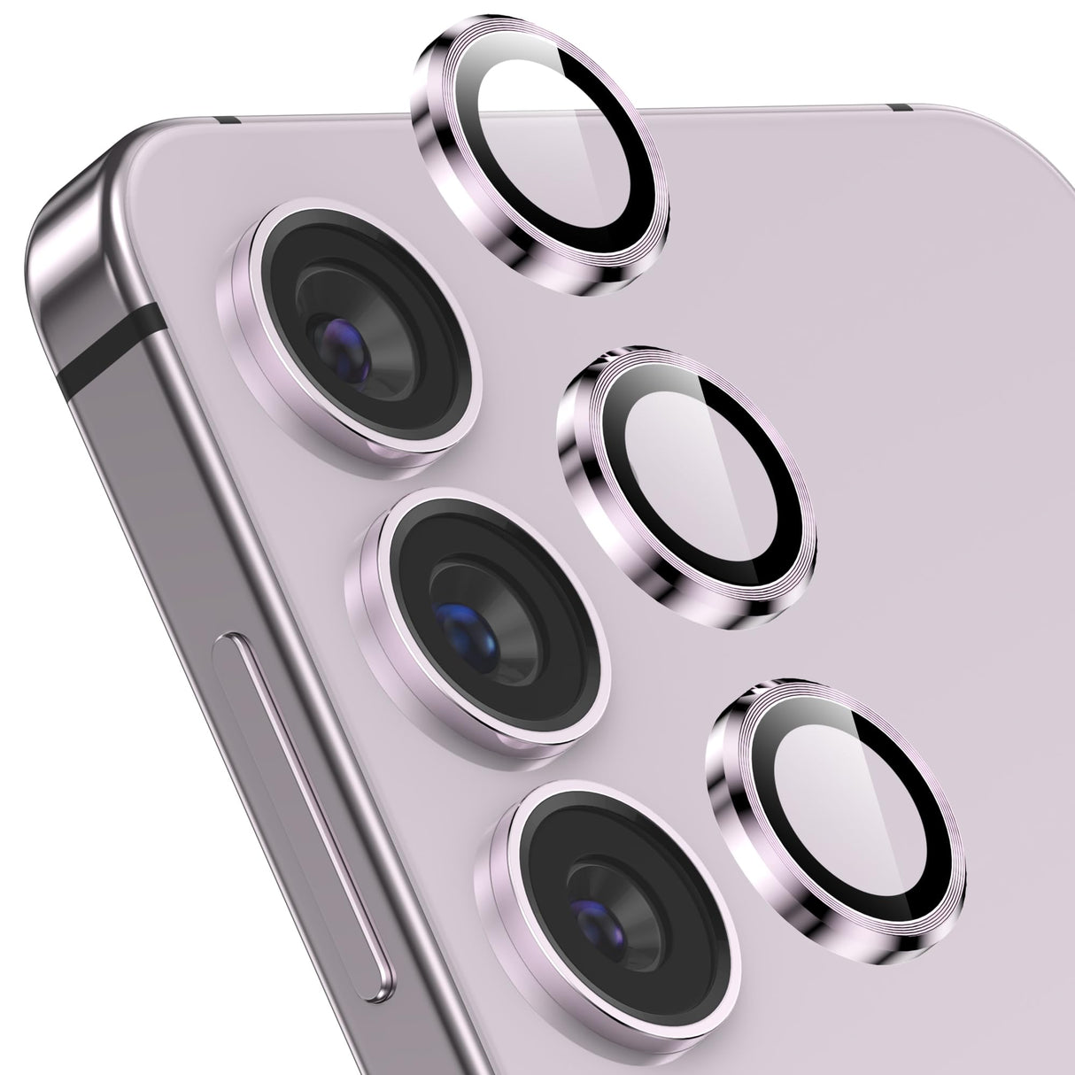 واقي عدسة كاميرا YWXTW لهاتف Samsung Galaxy S23 / S23 Plus، حلقة معدنية فردية وواقي شاشة كاميرا من الزجاج المقوى 9H لهاتف Galaxy S23 / S23 Plus 5G