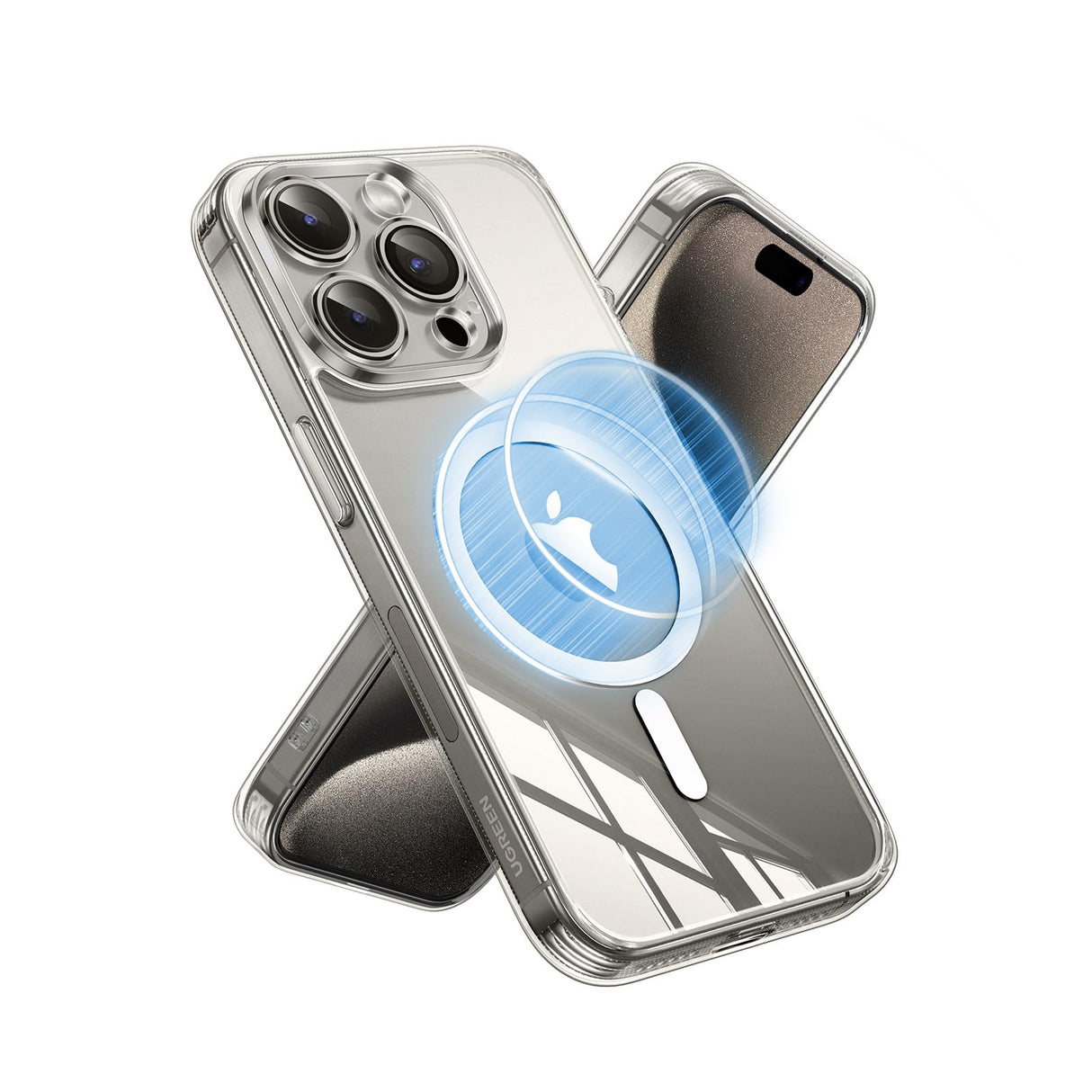 UGREEN iPhone 15 Pro Case MagSafe (MagU), Revolutionary iCrystal Tech Clear Cover, MIL-Grade Protection, Anti-Scratch, Camera Protective, Magnetic Transparent Slim iPhone 15 Pro 6.1" Accessories