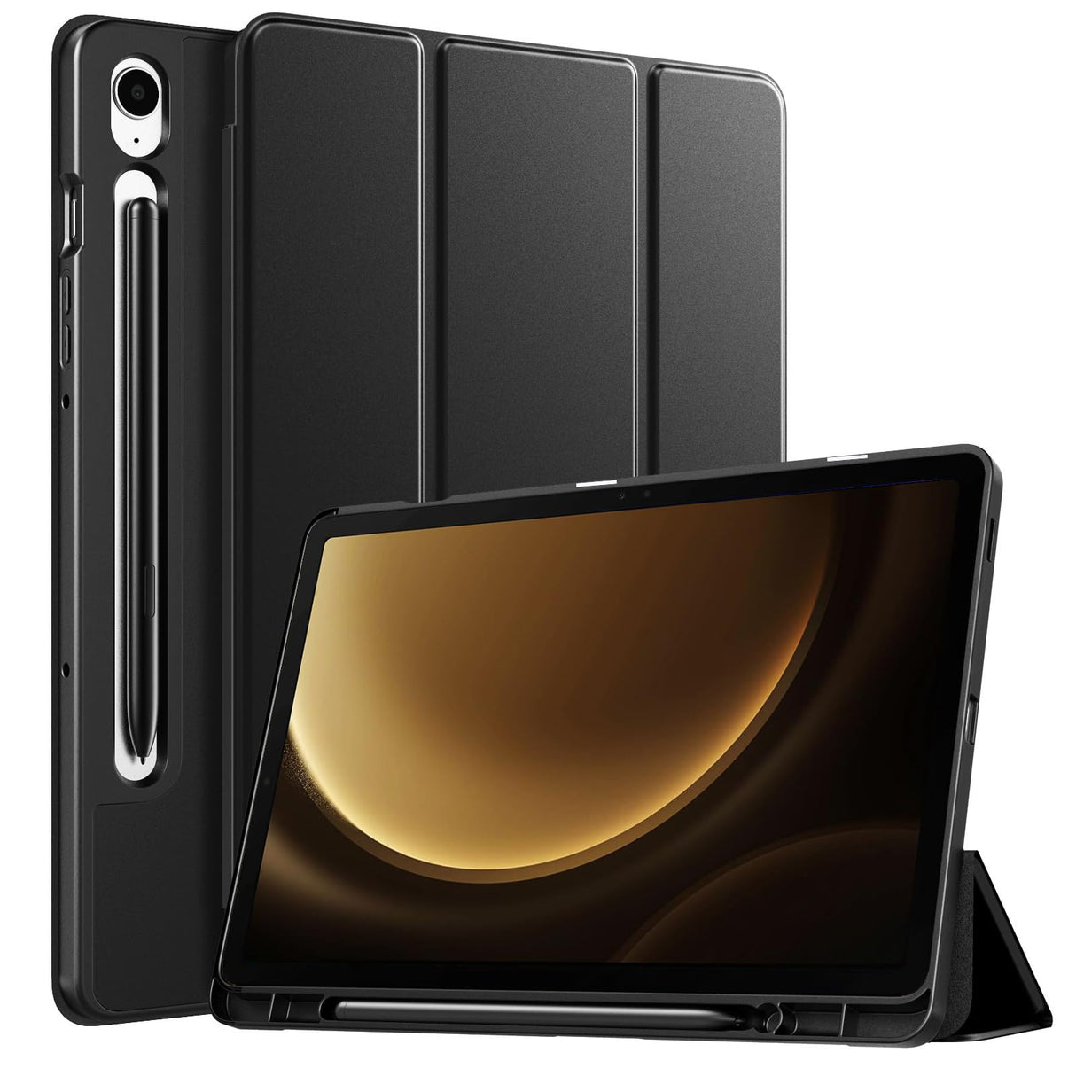TiMOVO for Samsung Galaxy Tab S9 FE Case 2023 SM-X510N/SM-X516B/SM-X518U, Slim Stand Protective Cover with S Pen Holder for All-New Galaxy Tab S9 FE 10.9'' Tablet, Support Auto Wake/Sleep, Black