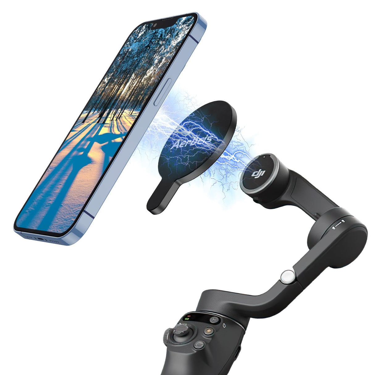 مشبك محول Magsafe من Aerbeis لـ DJI OM 6، متوافق مع مثبت Gimbal DJI Osmo Mobile 6، ويناسب أيضًا DJI OM 5 4 SE