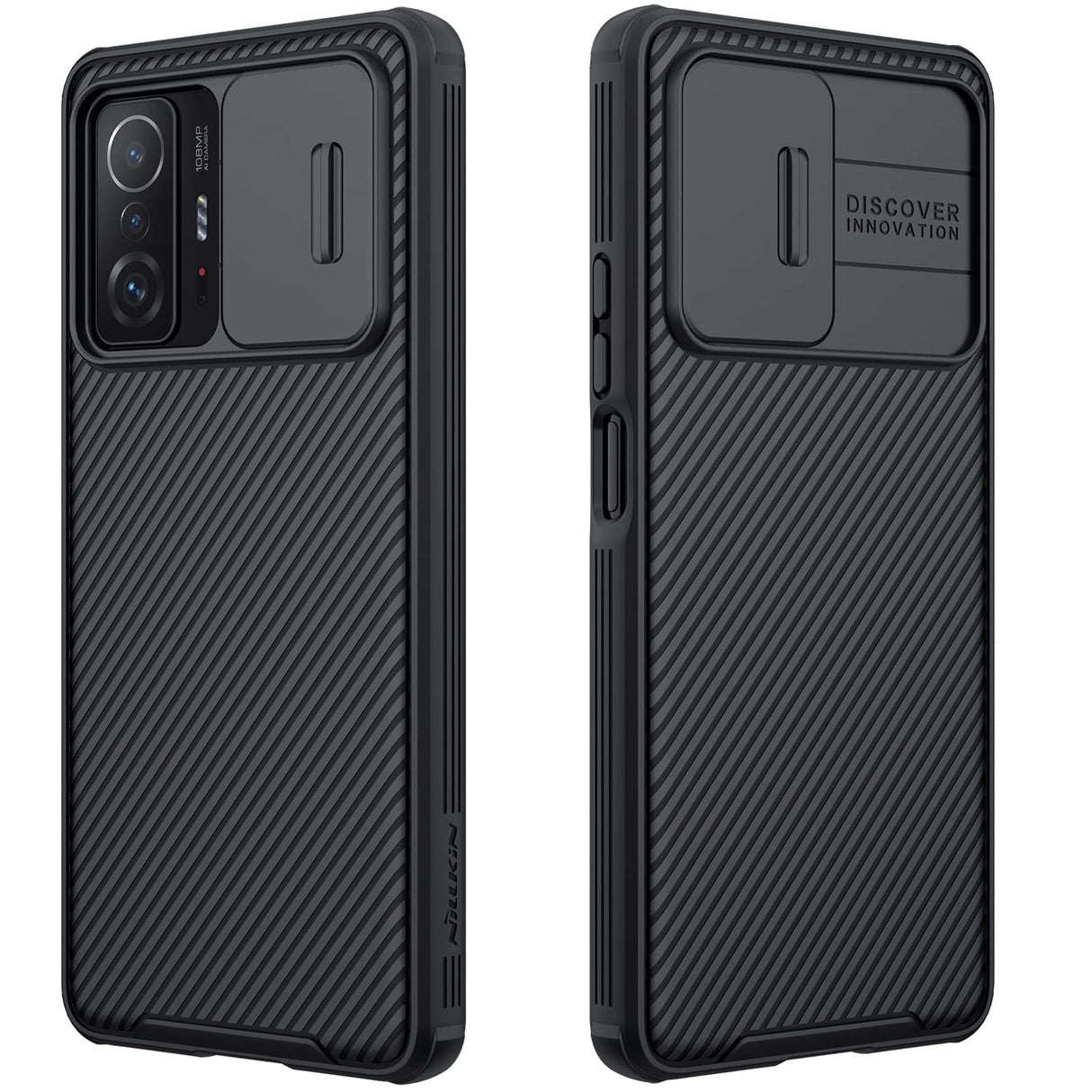 جراب WVOZWWO لهاتف Xiaomi Mi 11T، جراب Mi 11T pro، جراب Nilkkin CamShield Pro Slim الواقي مع واقي للكاميرا، جراب هاتف صلب من البولي كربونات والبولي يوريثين الحراري فائق النحافة ومضاد للخدش لهاتف MI11T/Mi 11t Pro (أسود)