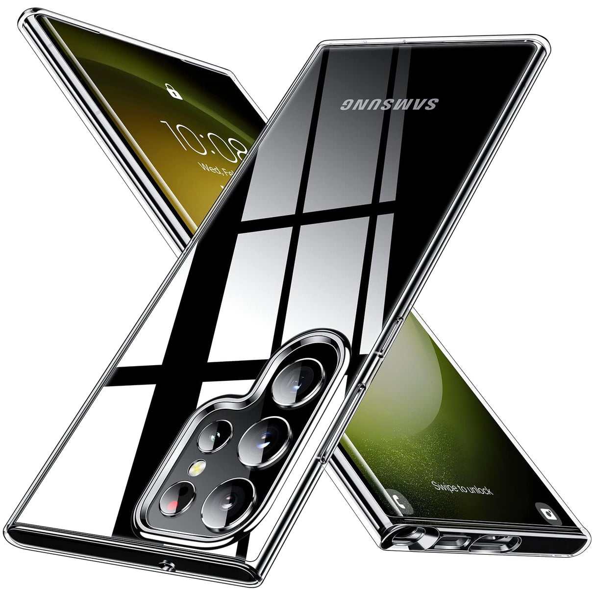 جراب شفاف من YOITS لهاتف Samsung Galaxy S24 Ultra، [غير قابل للاصفرار] [ملمس حريري فائق] [تم اختباره ضد السقوط بدرجة عسكرية] جراب واقٍ رفيع لهاتف Galaxy S24 Ultra (شفاف 1، S24 Ultra)