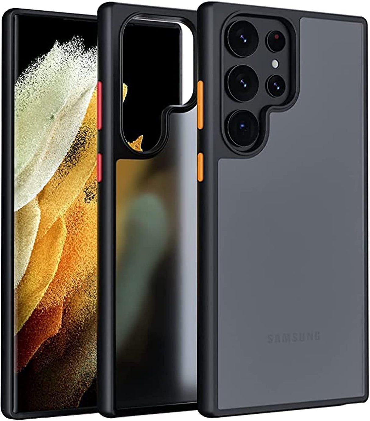 جراب AWH لهاتف Samsung Galaxy S23 Ultra: غطاء حماية عسكري مقاوم للصدمات، جرابات رفيعة شفافة غير لامعة لهاتف Galaxy S23Ultra 5G