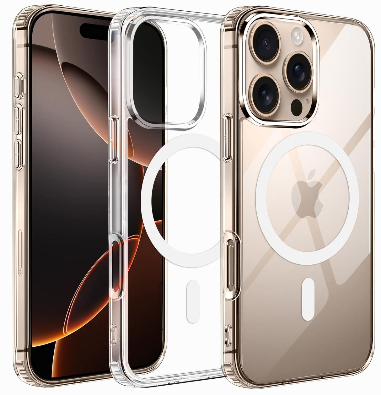 TR-PLANET Case Cover for iPhone 16 Pro Compatible with MagSafe,Crystal Clear[Non-Yellowing], Shockproof [Military Grade Protection], Magnetic Case for iPhone 16 Pro, Magsafe Clear