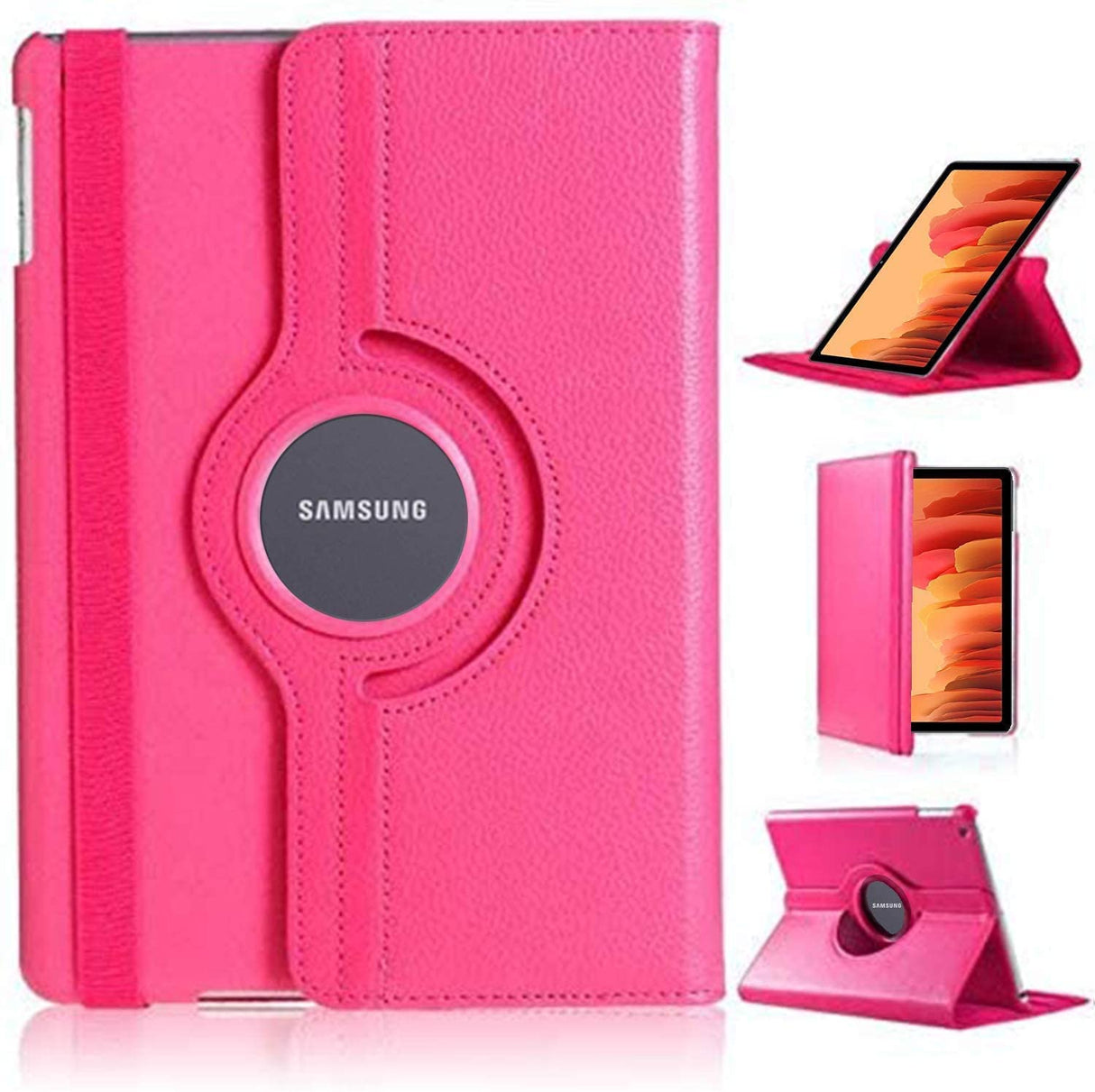 جراب AWH لجهاز Galaxy Tab A7، مقاس 10.4 بوصة، جراب Tab A7 2020، جراب ذكي من جلد البولي يوريثان، جراب دوار 360 درجة، حافظة كتب ذكية قابلة للطي لجهاز Samsung Galaxy Tab A7 مقاس 10.4 بوصة، إصدار 2020 (SM-T500/T505/T507)، (وردي)