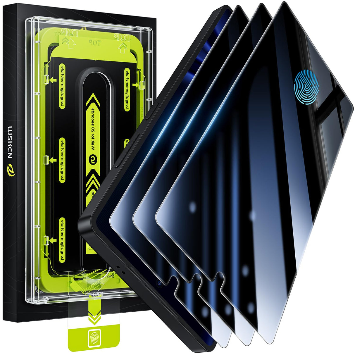 واقي عدسة الكاميرا WSKEN [3+1] لهاتف iPhone 13 Pro Max (6.7 بوصة)/ iPhone 13 Pro (6.1 بوصة)، واقي شاشة معدني عالي الدقة مضاد للخدش، غطاء مقاوم للصدمات، لون أخضر جبال الألب