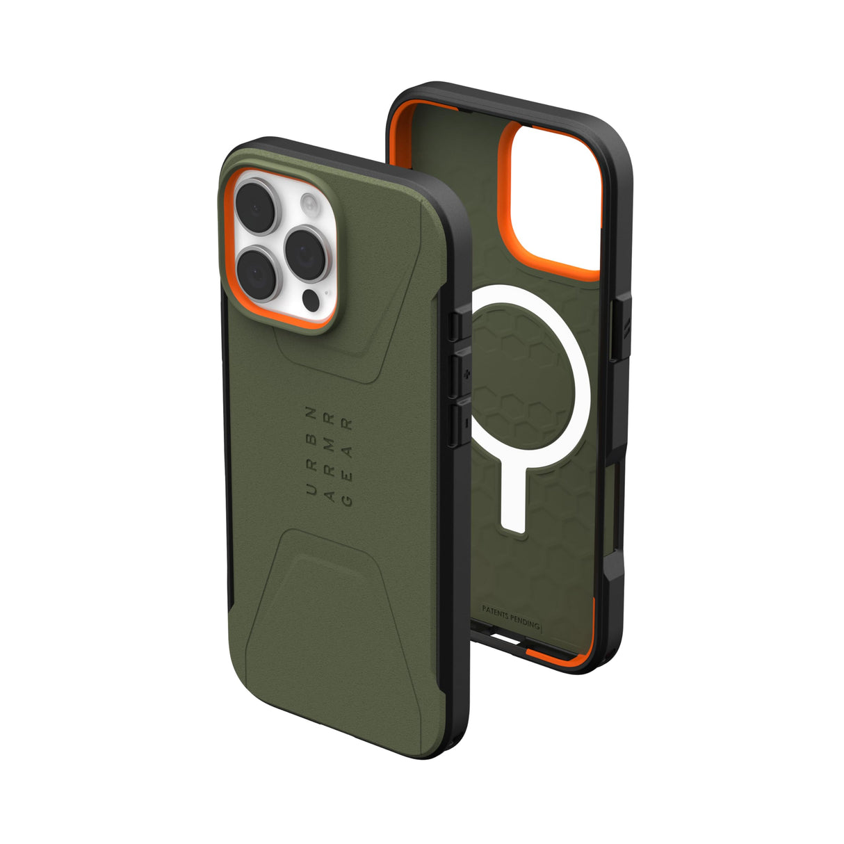 غطاء حماية Urban Armor Gear UAG Civilian لهاتف iPhone 16 Pro Max [تم اختباره عند السقوط حتى 20 قدمًا] متوافق مع MagSafe - زيتوني داكن