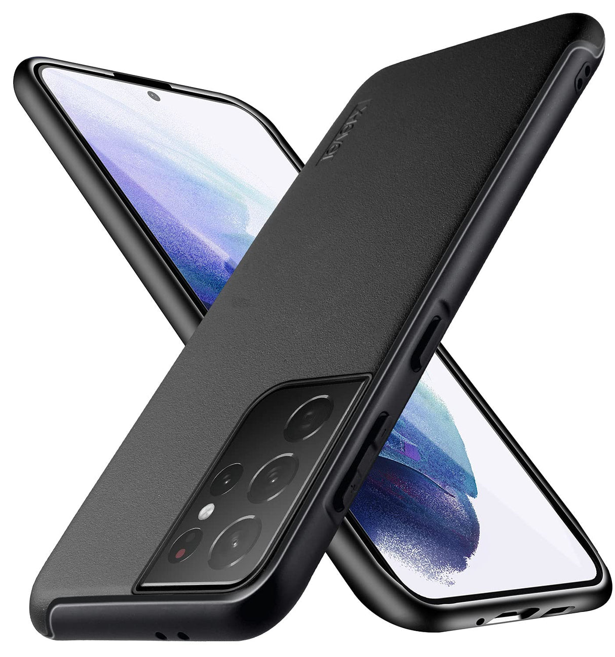 X-level Military Grade Shockproof Case Compatible with Samsung Galaxy S21 Ultra,[Defender Series] Strong Protective Hard Back with Silicone Edge Bumper Cover Case for Samsung Galaxy S21 Ultra 5G-Black