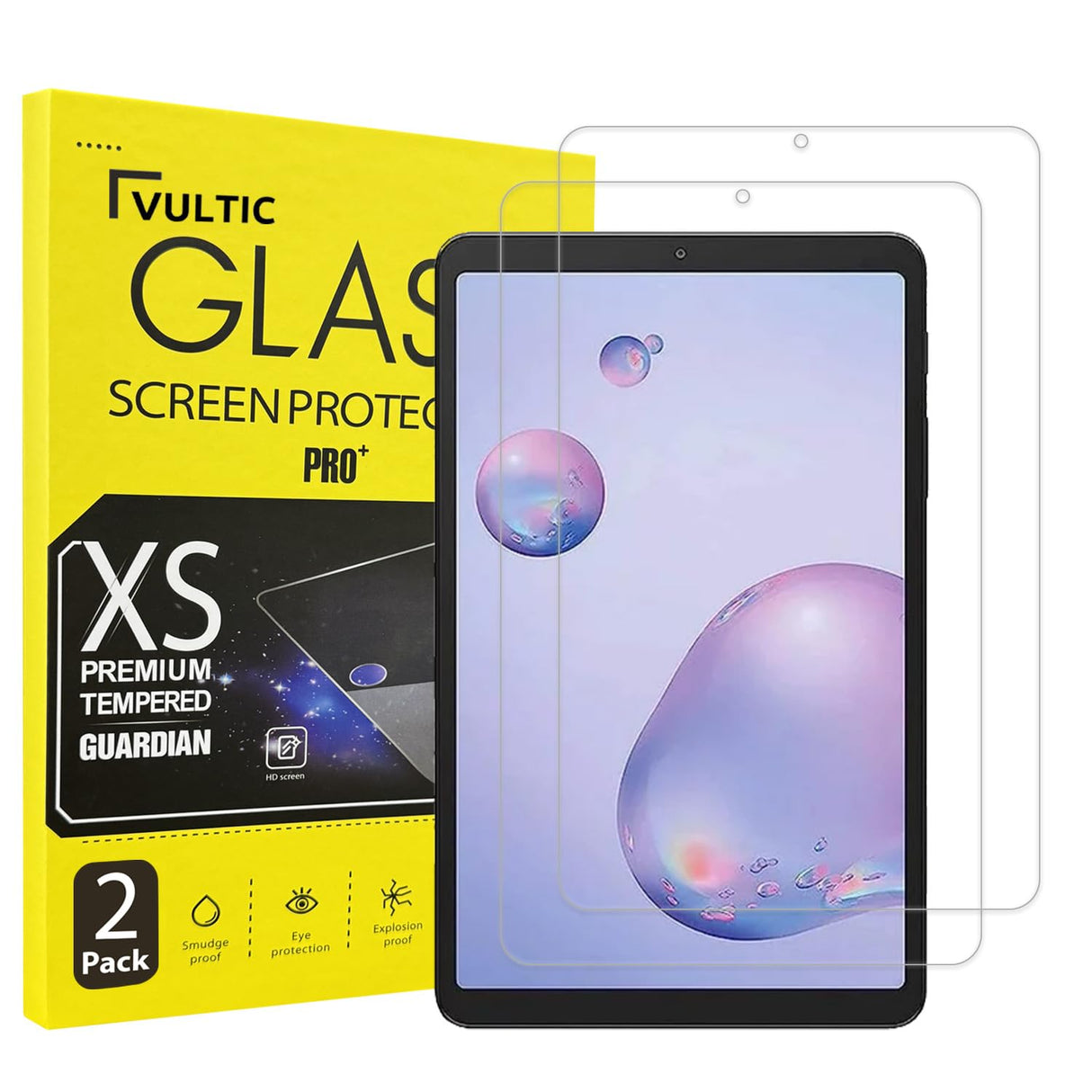 واقي شاشة Vultic [عبوة من قطعتين] لجهاز Samsung Galaxy Tab A 8.4 2020 [T307U]، غطاء تابلت من فيلم زجاجي مقوى ناعم