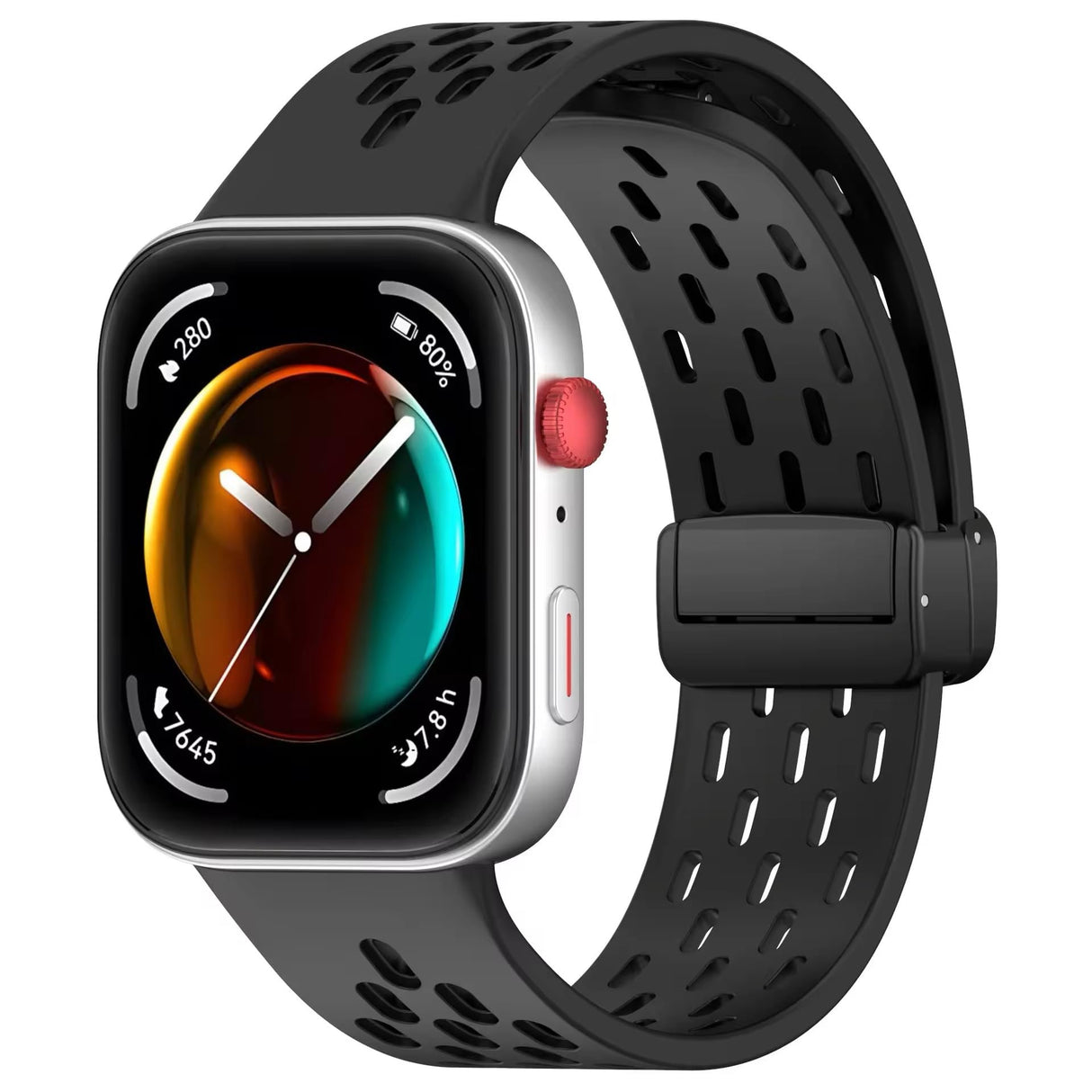 فكرة سوار سيليكون من فكرة لساعة هواوي فيت 3 الذكية مع مشبك مغناطيسي وسوار ناعم لساعة هواوي فيت 3 الرياضية (أسود)