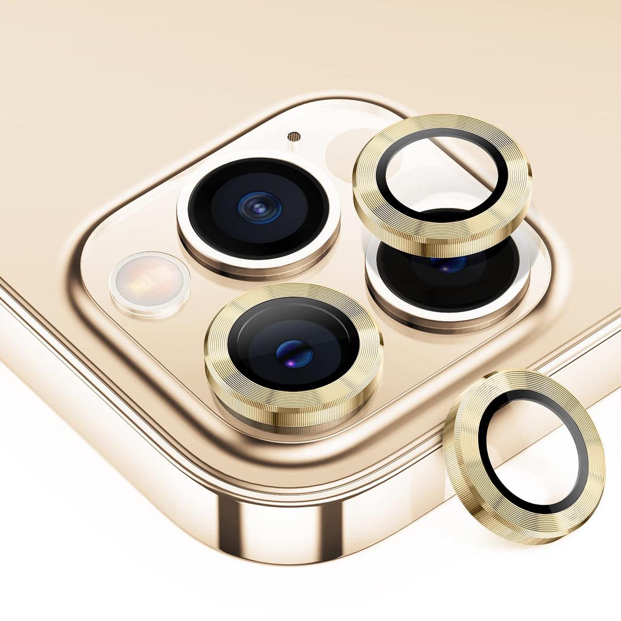 واقي عدسة كاميرا Tensea لهاتف iPhone 13 Pro - iPhone 13 Pro Max، غطاء كاميرا من الزجاج المقوى 9H، واقي شاشة بحلقة معدنية فردية لهاتف iPhone 13Pro مقاس 6.1 بوصة وiPhone 13 ProMax مقاس 6.7 بوصة 2021