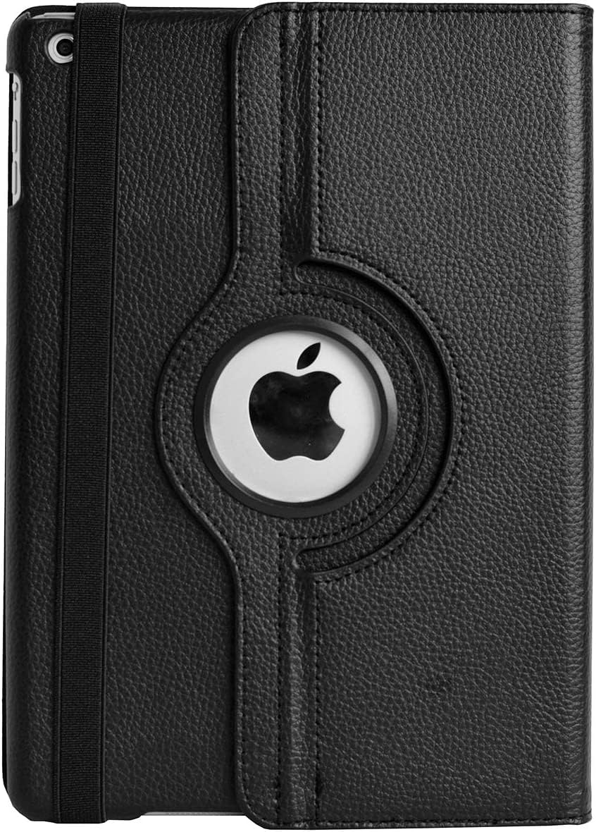AWH iPad Case 10.2 Inch Cover Case for iPad - 7 iPad 8 iPad 9(7th & 8th & 9th Generation iPad 2019/2020/2021 (Released Model) - 360 Degree Rotation Smart Sleep Wake Case for iPad - Black