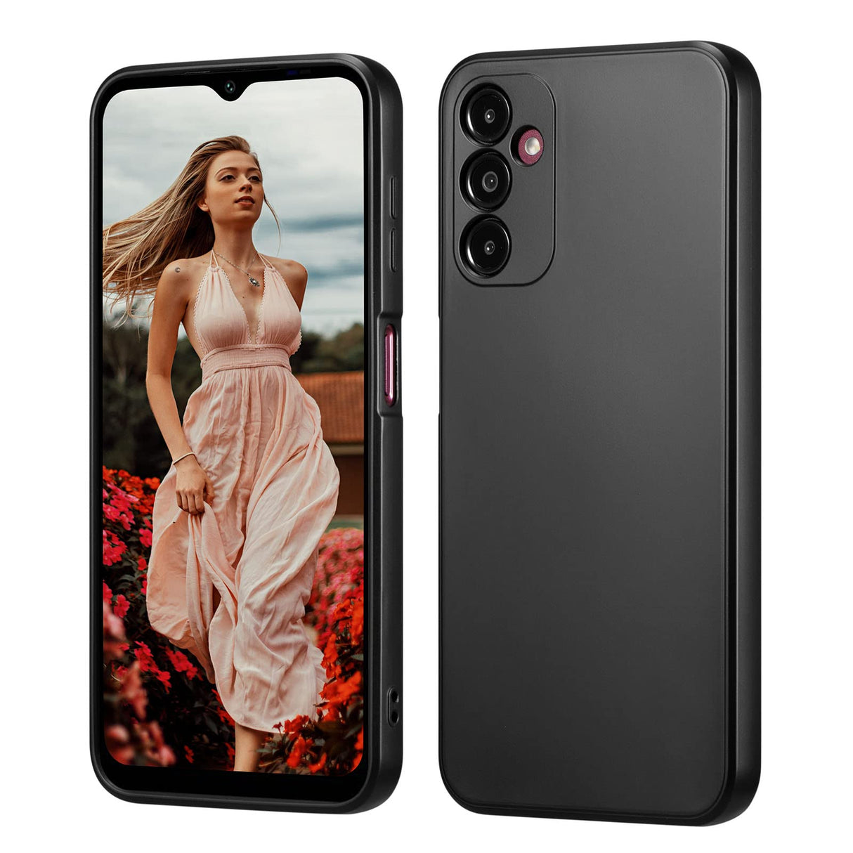 UEEBAI Case for Samsung Galaxy A14 5G, Slim Liquid Silicone Case Shockproof Full Body Protection Phone Case with Anti-Scratch Microfiber Ultra Slim Soft Rubber Cover Cute Bumper - Black