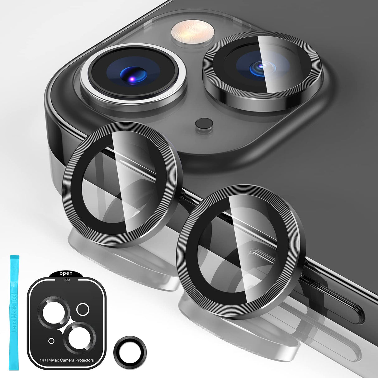 واقي عدسة كاميرا Tensea [2+1 قطعة] لهاتف iPhone 14/ iPhone 14 Plus