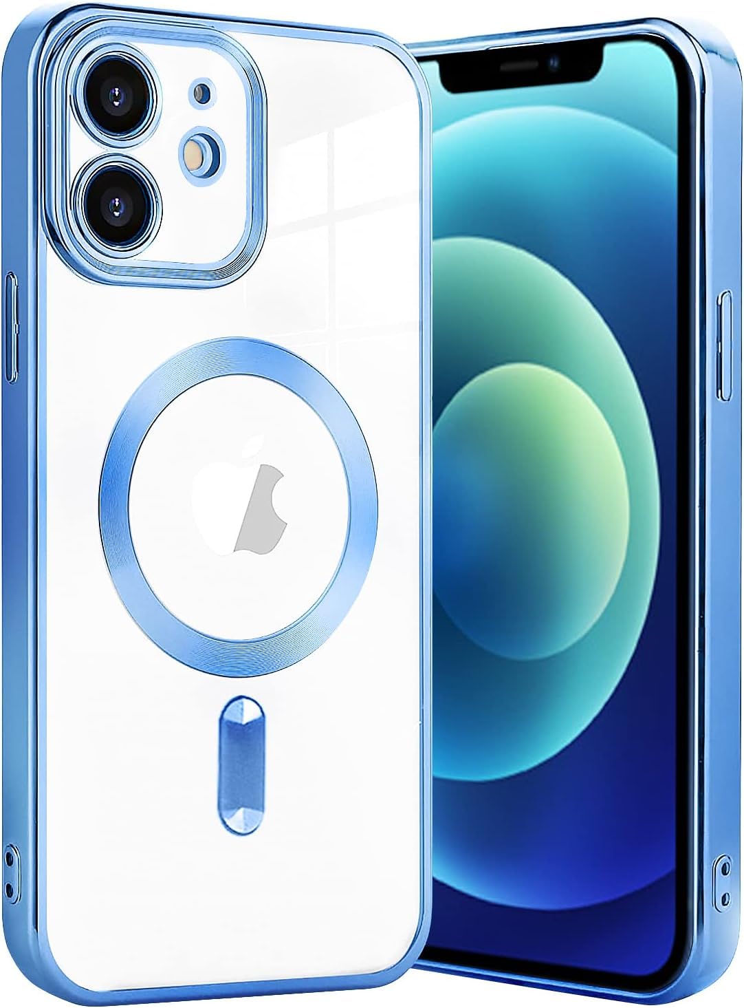 Zubitech iPhone 11 Magnetic Case for Case [Compatible with MagSafe] Camera Lens Protector Plating Luxury Cover for Women Men Clear Soft Shockproof Protective Case (iPhone 11, Blue)