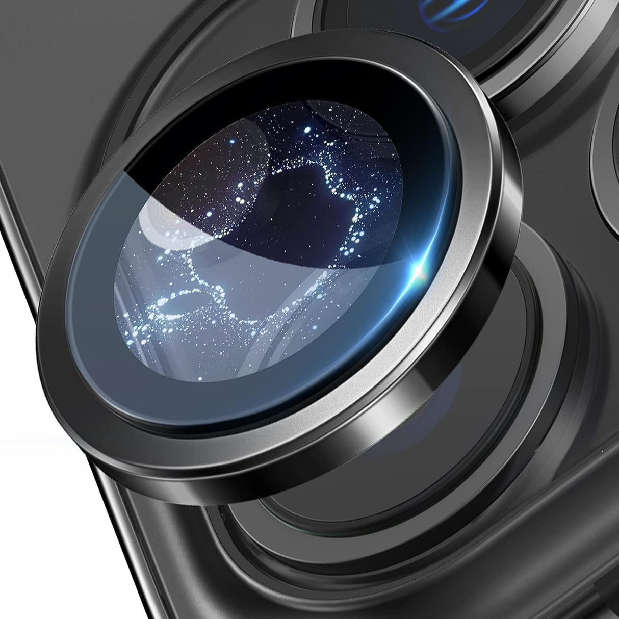 واقي عدسة كاميرا AWH Phone 14 Pro Max - غطاء شاشة زجاجي ومعدني لهاتف iPhone 14 Pro Max / 14 Pro - يعزز الوضوح البصري (أسود)