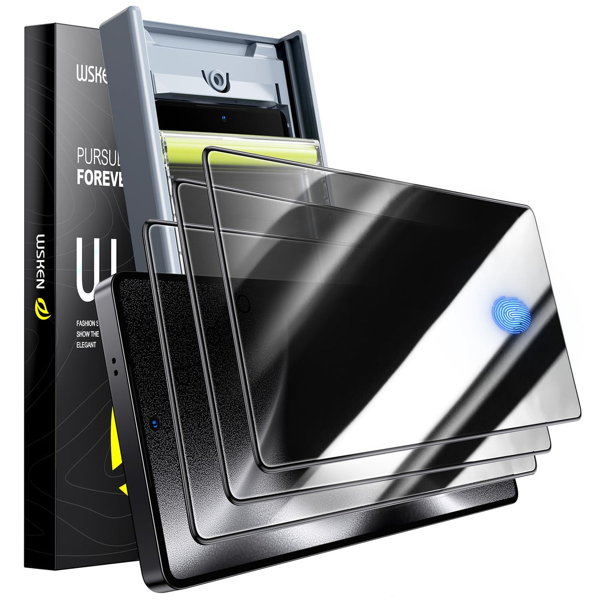 WSKEN [3+1] واقي عدسة الكاميرا من WSKEN لهاتف iPhone 13 Pro Max (6.7 بوصة)/ (6.1 بوصة)، واقي شاشة معدني عالي الدقة مقاوم للخدش، غطاء مقاوم للصدمات، جرافيت